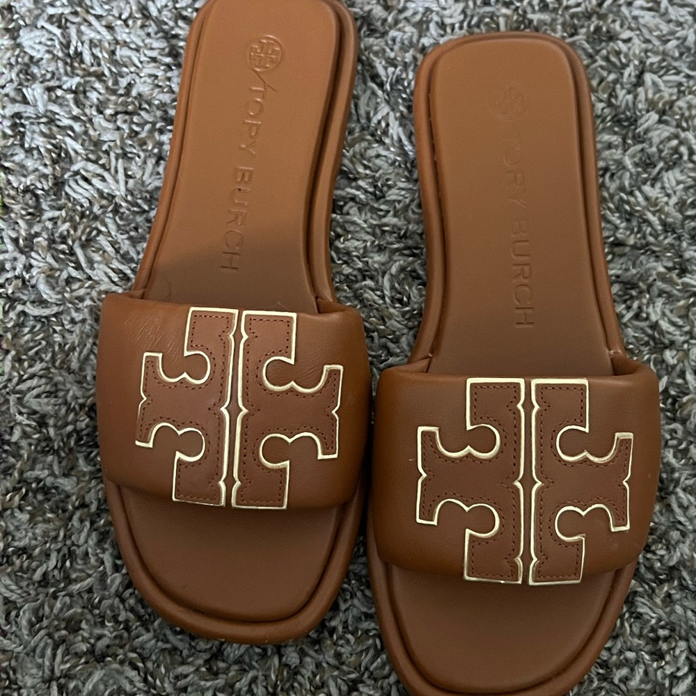 Tory Burch Gold Slide Sandals size 6.5